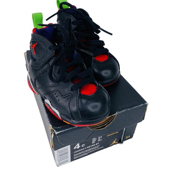 Nike Jordan 7 Retro BT Marvin The Martian 304772 028 Toddler Size 4c Black - Picture 3 of 12